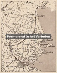 kaart van waterland watersnood 1916